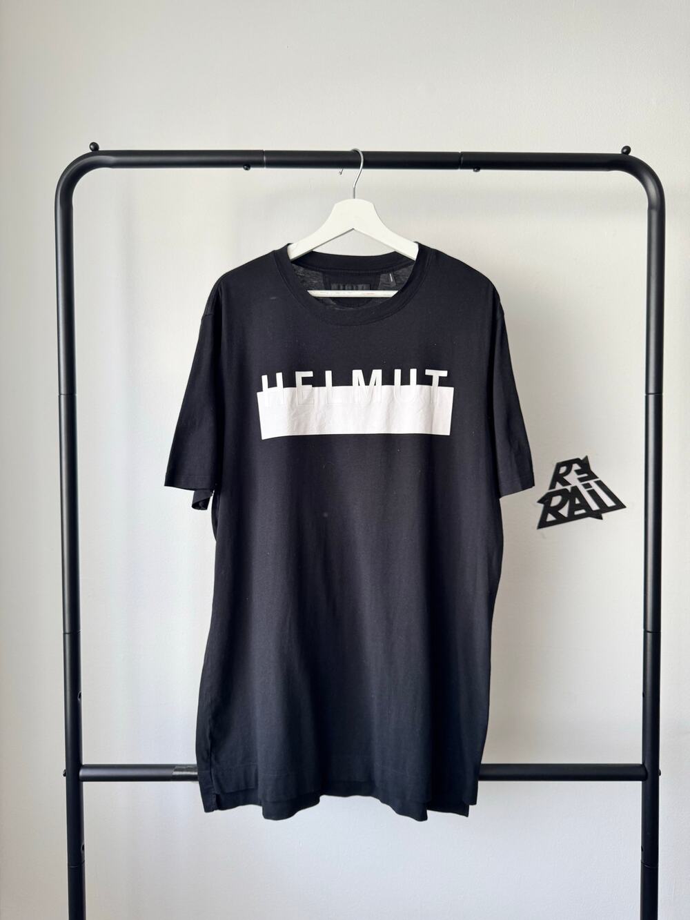 Helmut Lang Logo Bar Short Sleeve T-Shirt Black